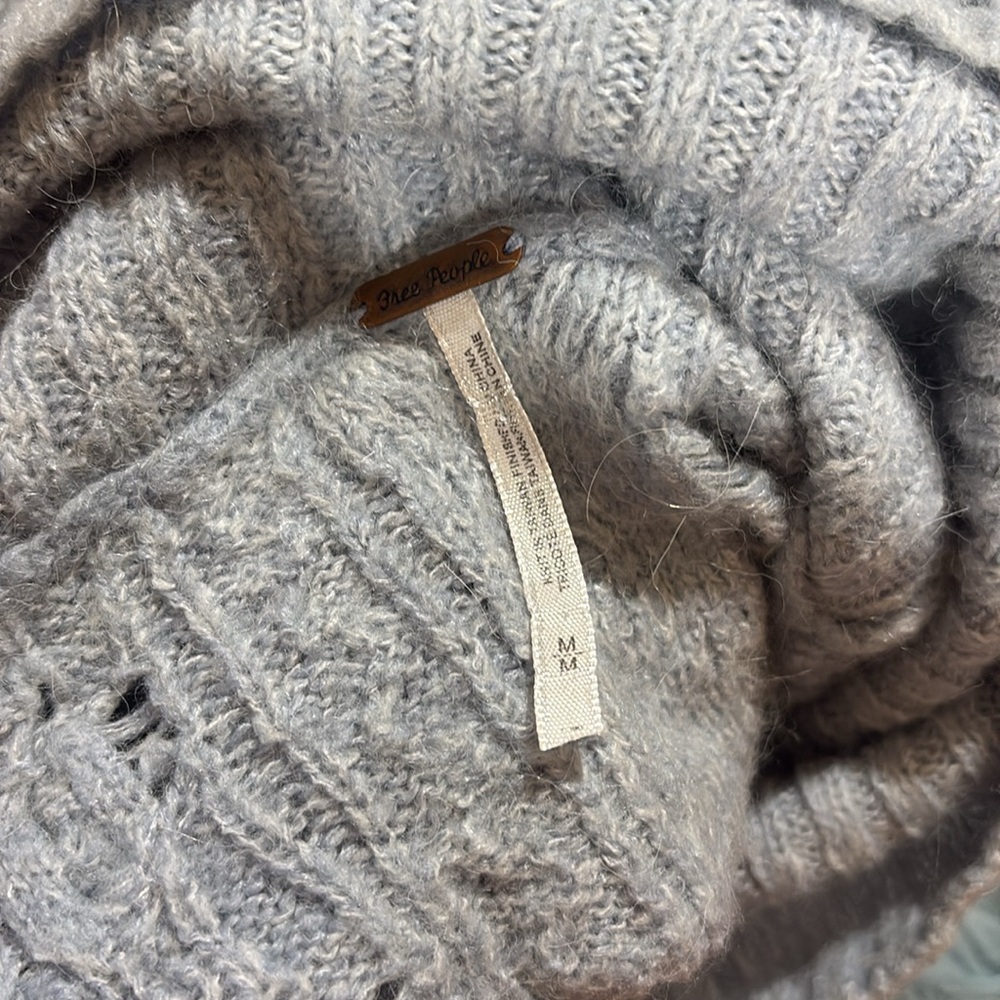 Free People Complex Cowl Neck Rip & Repaired Sweater - Picture 4 of 9